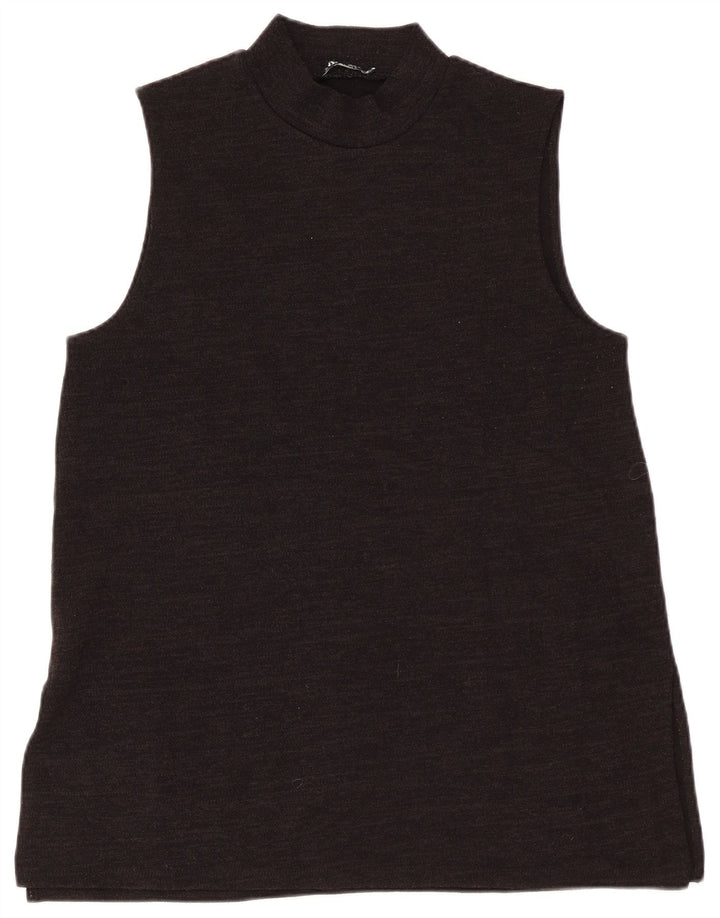Colete feminino Zara UK 14 grande preto manchado