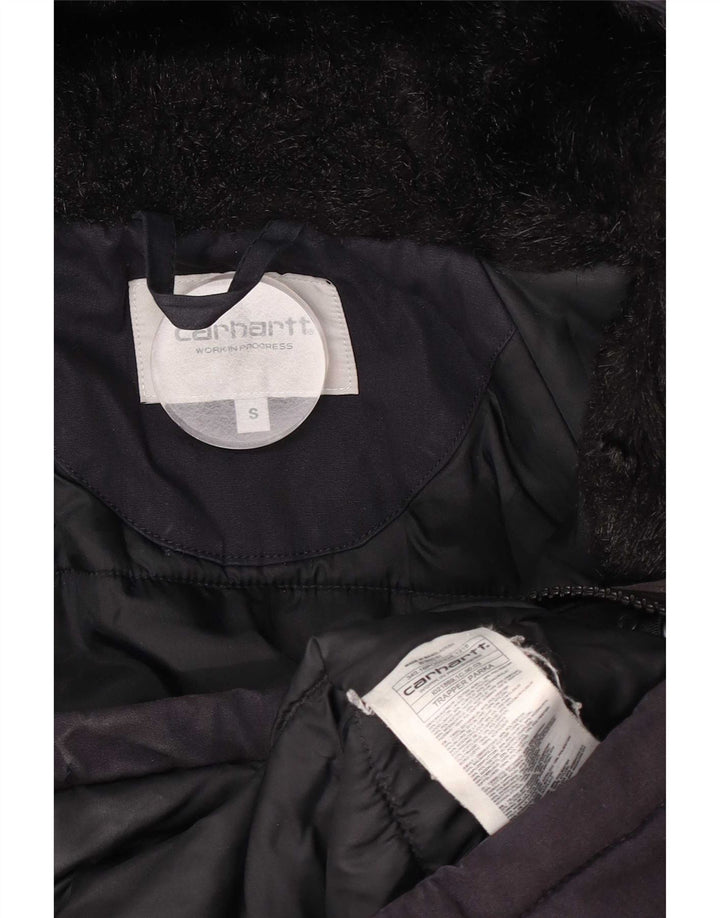 Jaqueta corta-vento masculina Carhartt com capuz Reino Unido 36 poliéster azul marinho pequeno