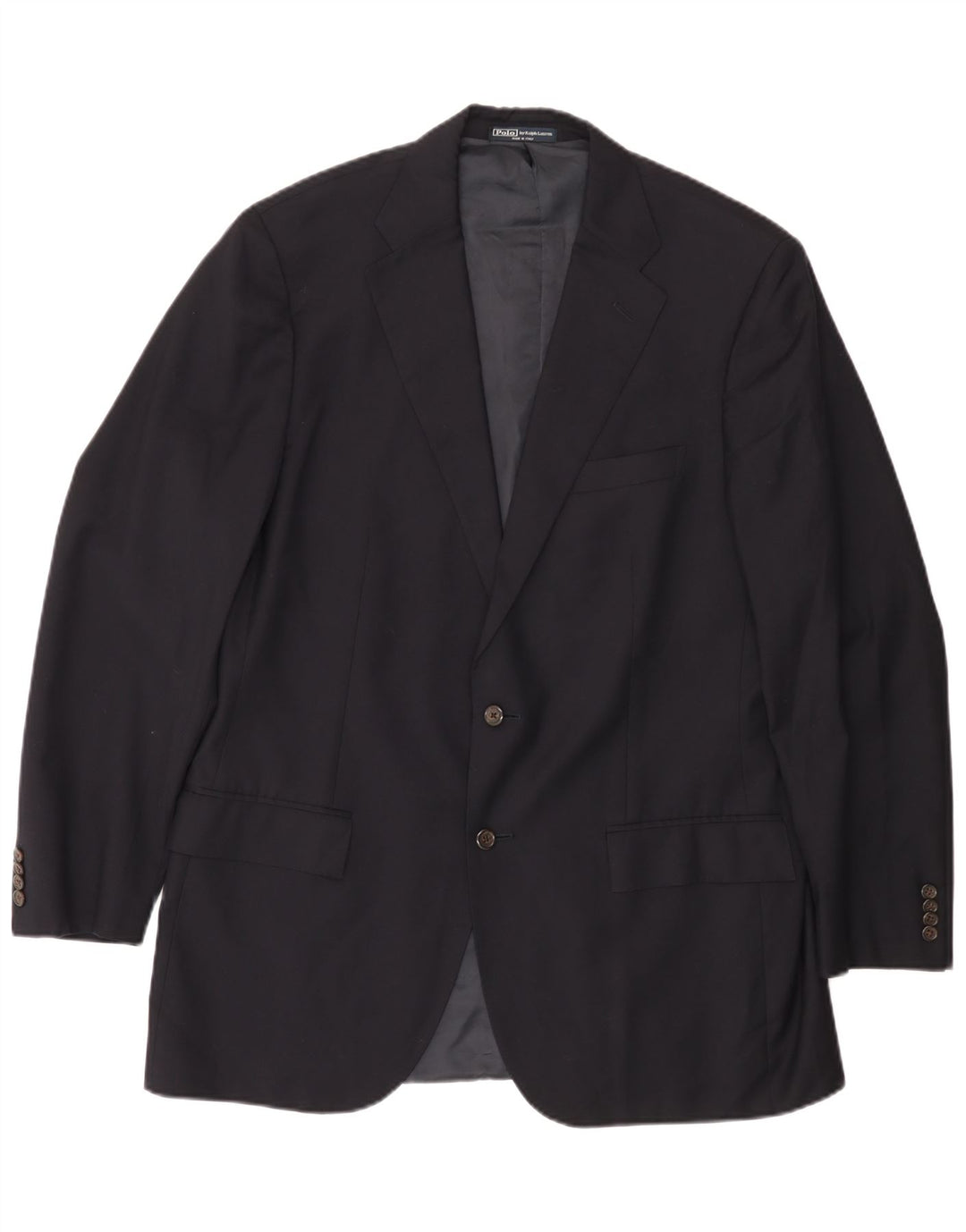 Jaqueta blazer masculina POLO RALPH LAUREN com 2 botões Reino Unido 44 2XL lã azul marinho