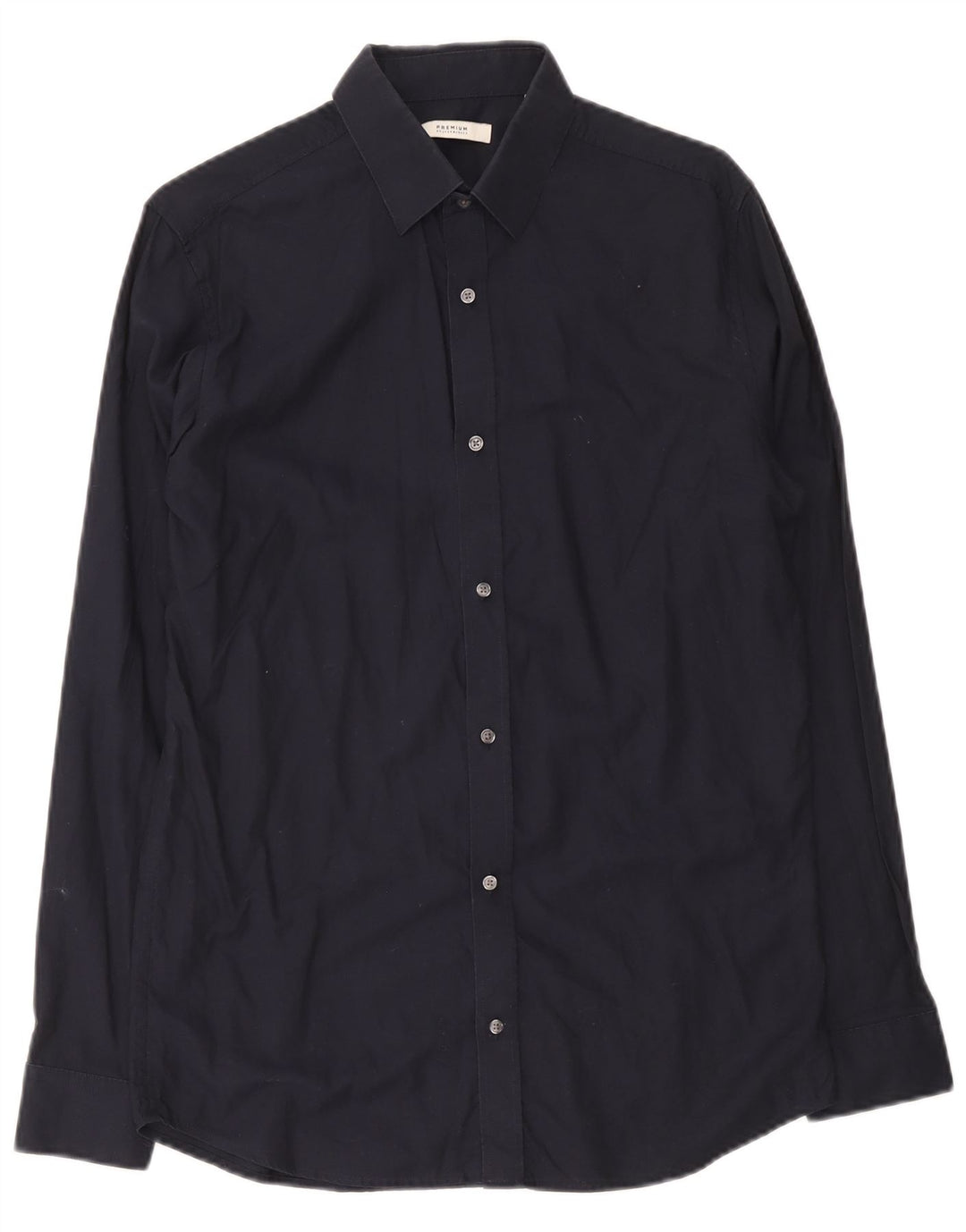 Camisa masculina Premium Jack & Jones de algodão azul marinho médio