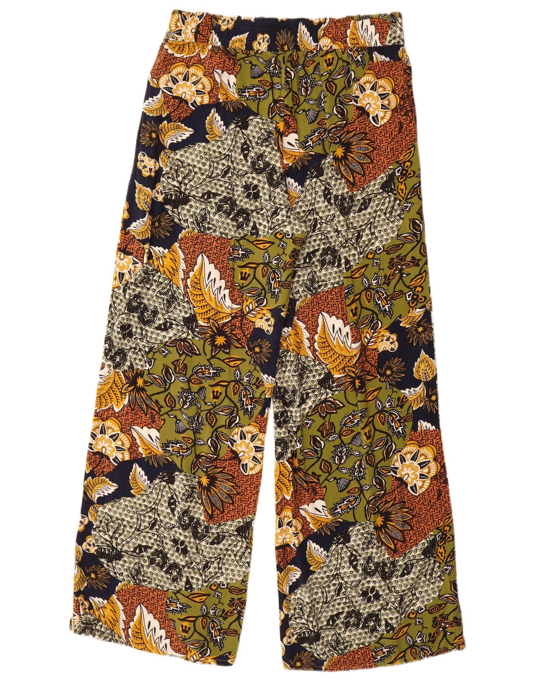 Calça feminina Esprit UK 12 média W30 L30 viscose floral multicolorida