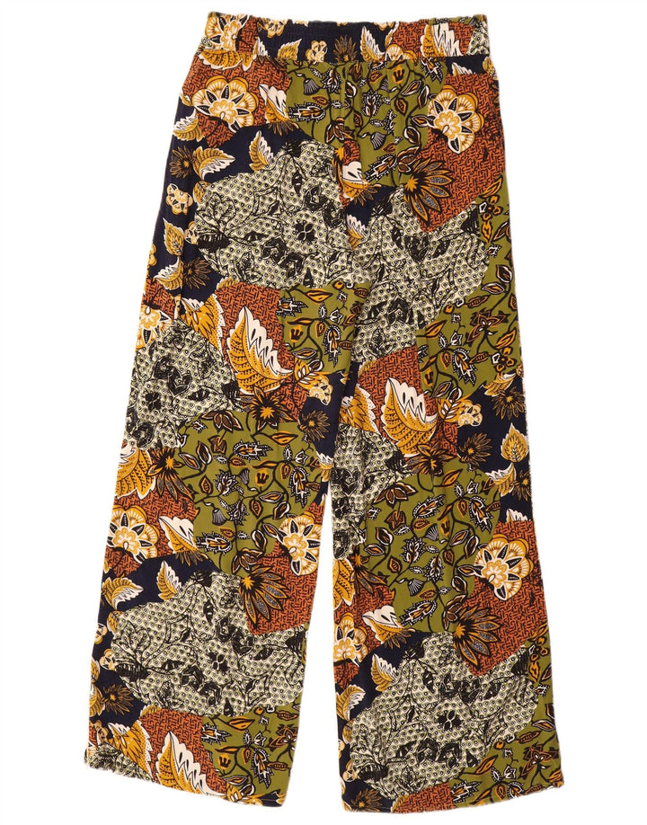 Calça feminina Esprit UK 12 média W30 L30 viscose floral multicolorida