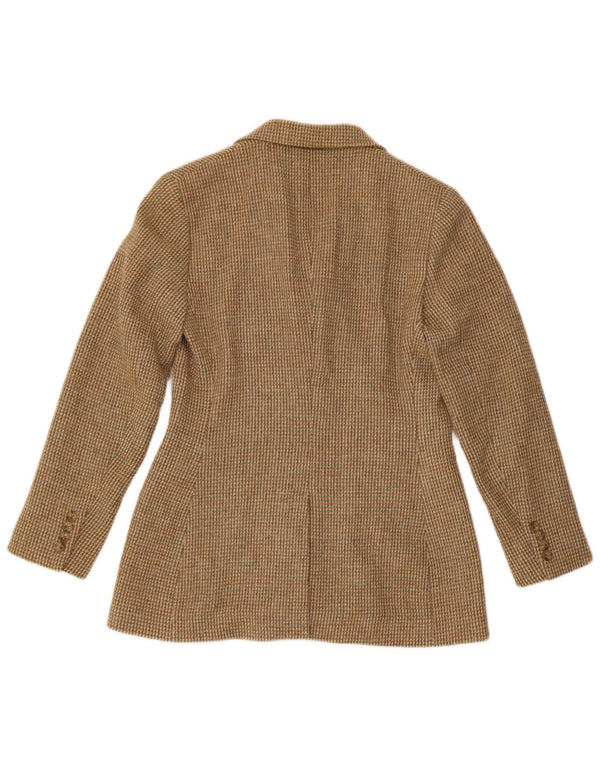 Ralph Lauren Jaqueta blazer feminina de 3 botões EUA 10 grande xadrez marrom