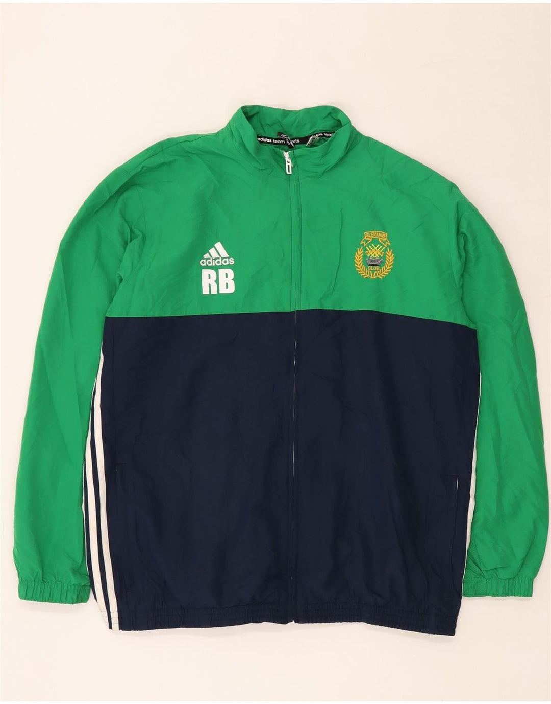 ADIDAS Mens Climalite Graphic Tracksuit Top Jacket XL Verde Colourblock