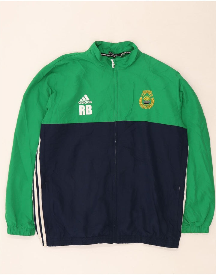 ADIDAS Mens Climalite Graphic Tracksuit Top Jacket XL Verde Colourblock