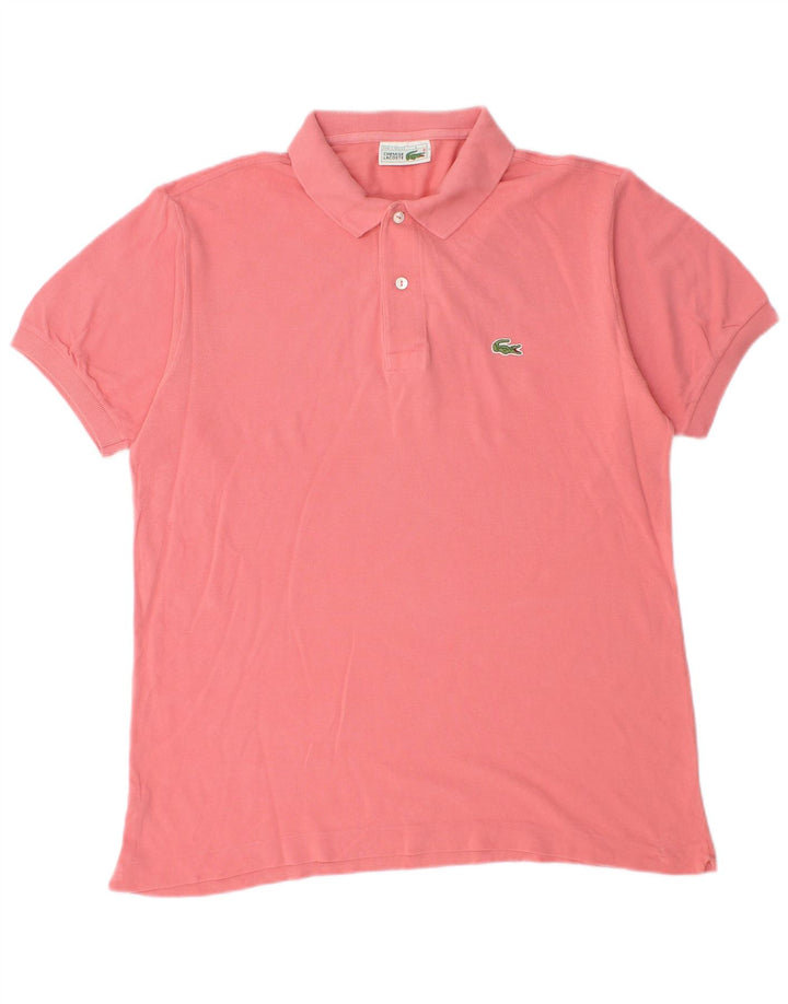 Camisa polo masculina Lacoste tamanho 4 médio algodão rosa