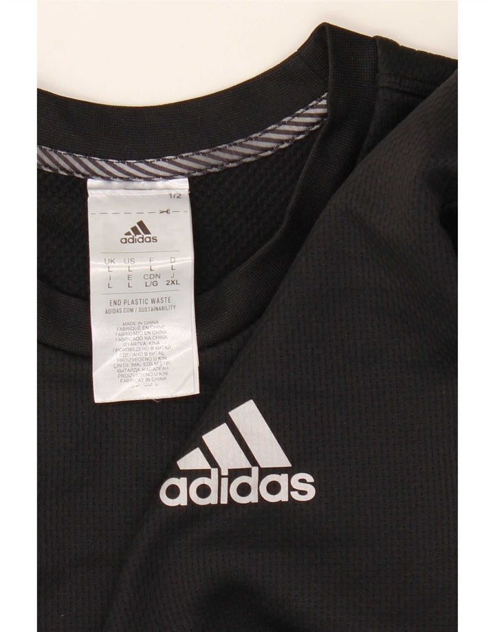 Adidas Mens Aeroready Top Manga Longa Grande Poliéster Colourblock Preto