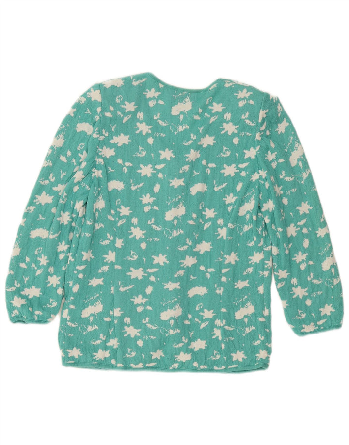 Suéter cardigã feminino STIZZOLI com padrão abstrato Reino Unido 16 grande verde