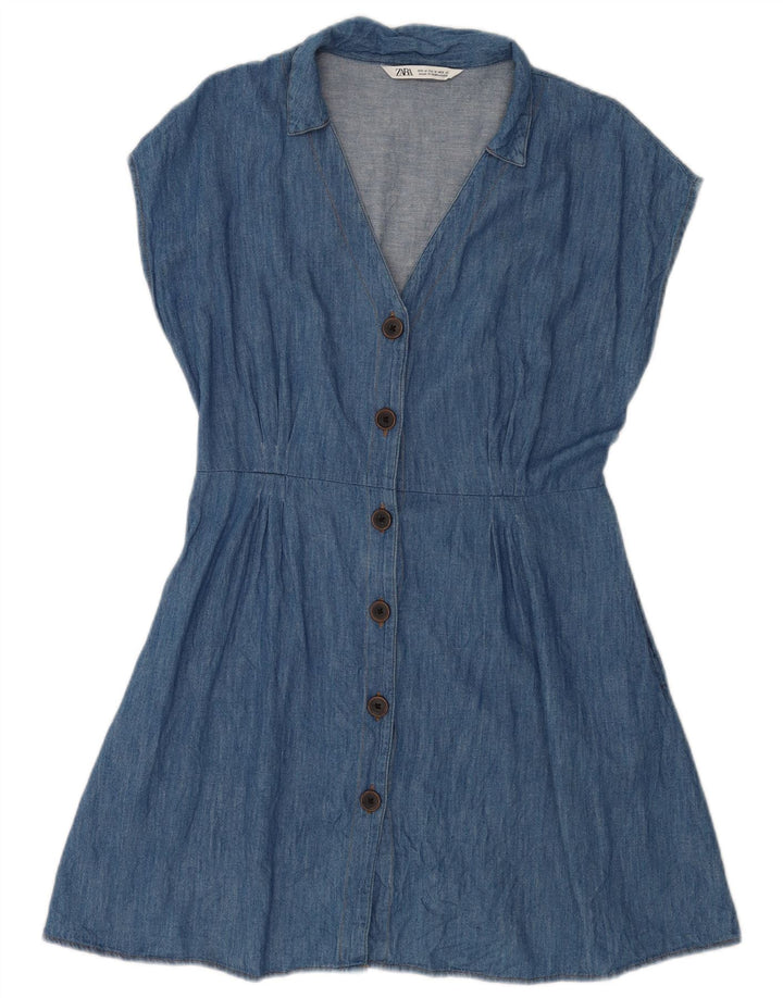 Vestido jeans feminino Zara Reino Unido 14 azul médio
