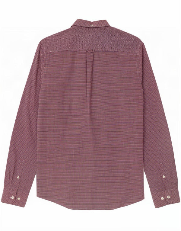 Camisa masculina Ben Sherman pequena vermelha de algodão guingão