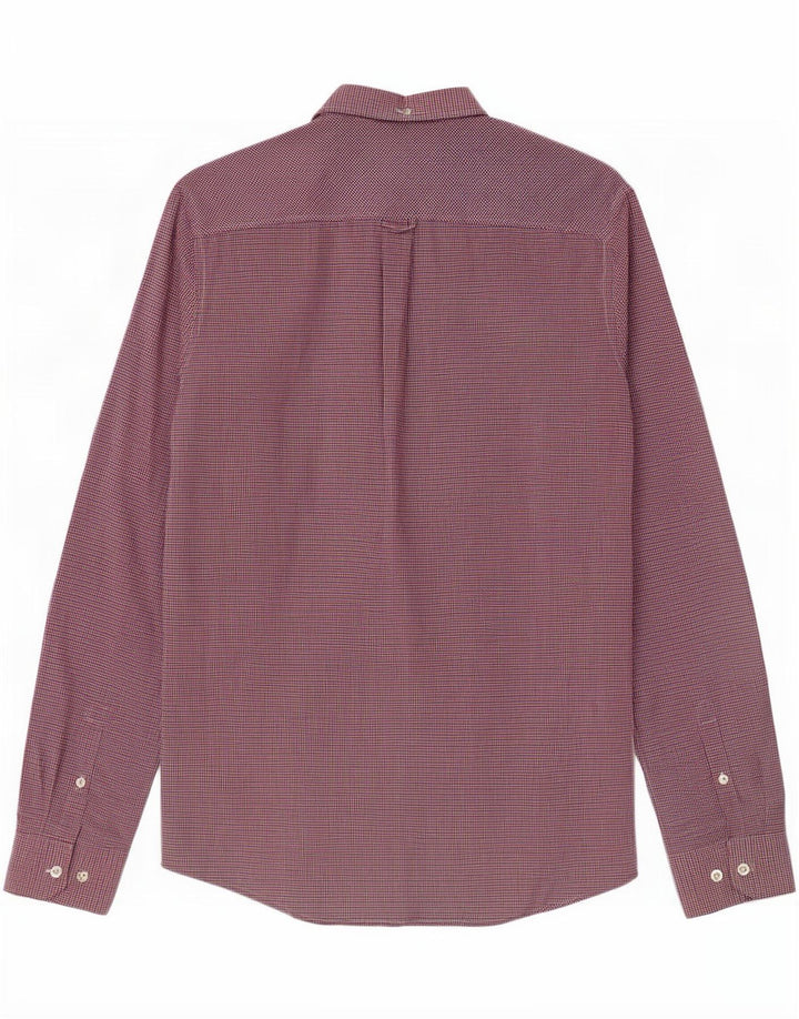 Camisa masculina Ben Sherman pequena vermelha de algodão guingão