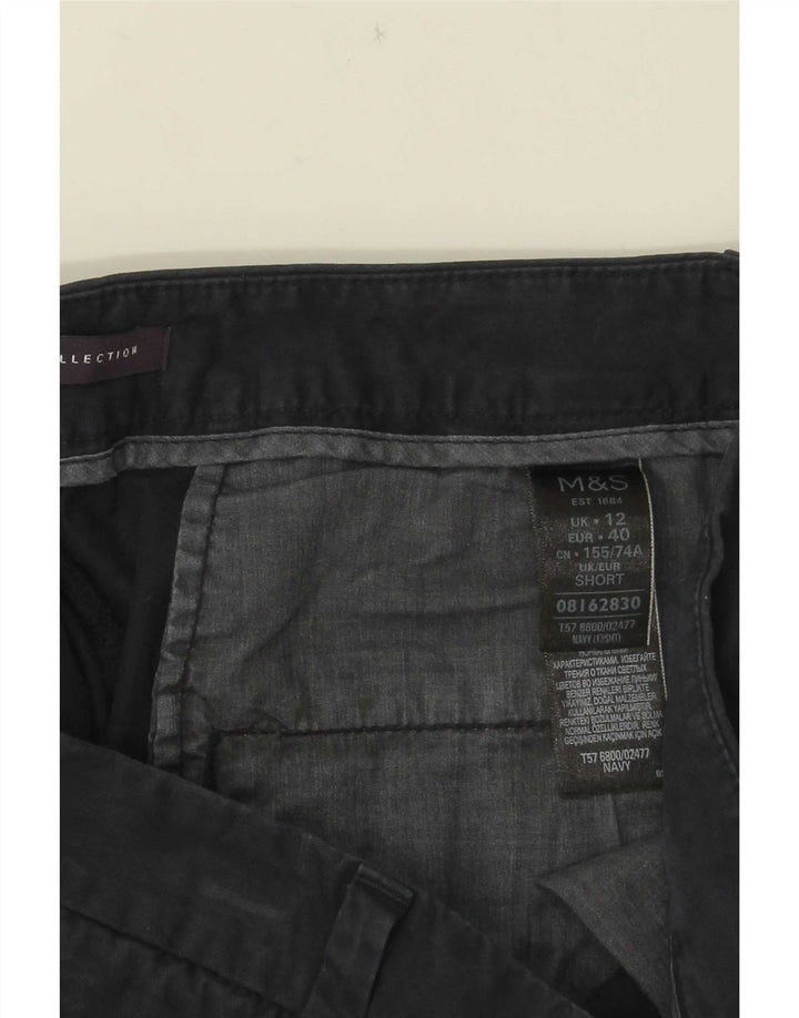 Calça Chino Feminina Marks & Spencer Reino Unido 12 Médio W32 L26 Azul Marinho