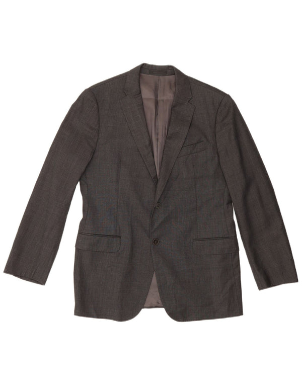 Jaqueta blazer masculina Armani Collezioni com 2 botões IT 50 grande lã cinza