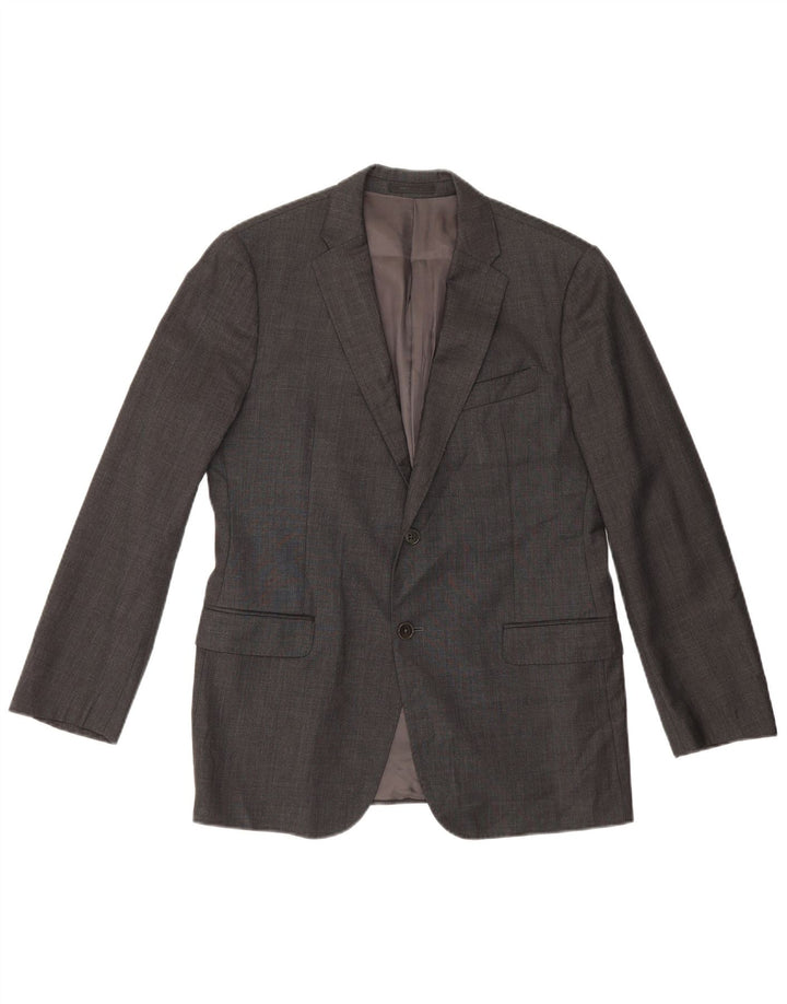 Jaqueta blazer masculina Armani Collezioni com 2 botões IT 50 grande lã cinza