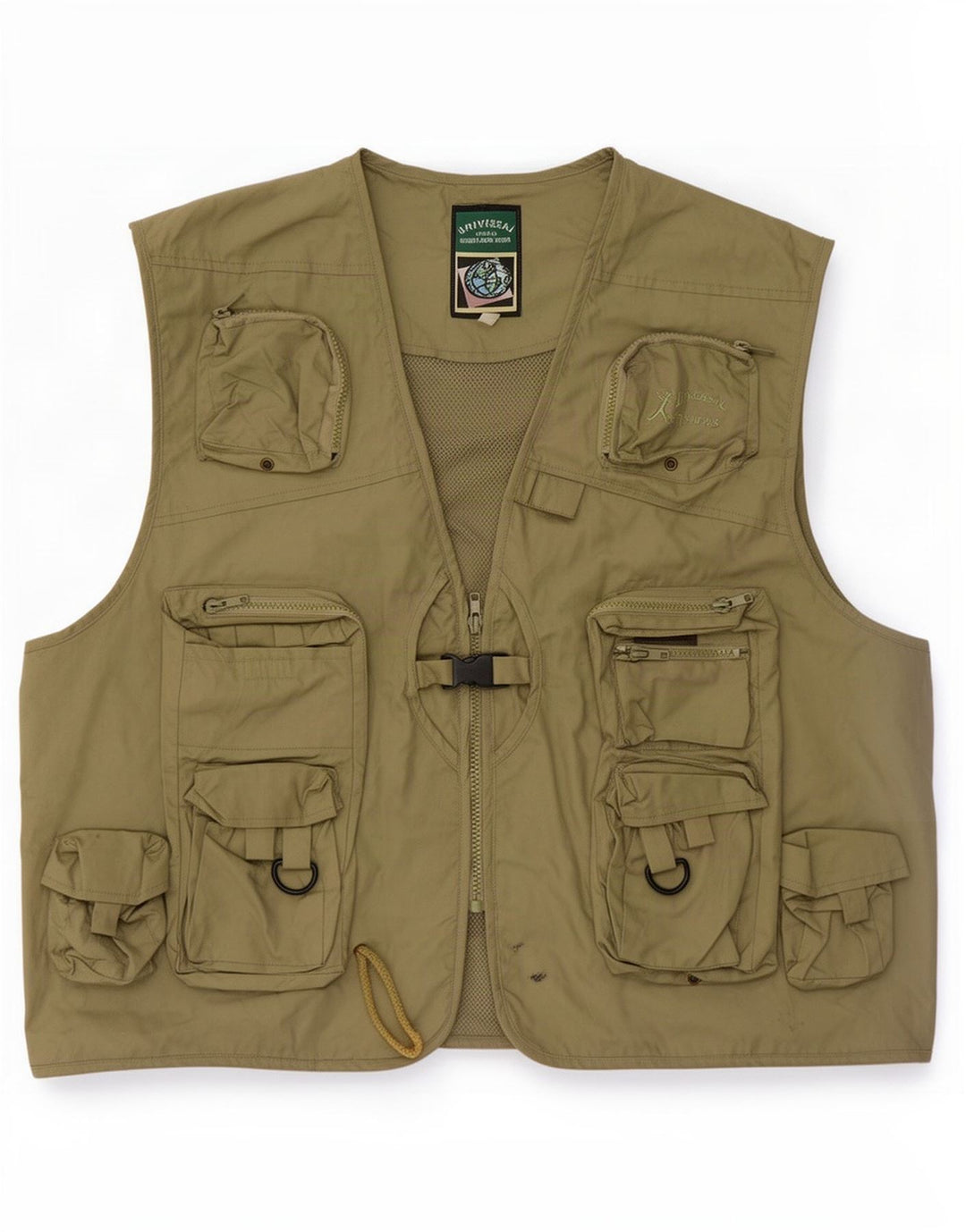 Colete utilitário masculino vintage IT 58 4XL algodão cáqui
