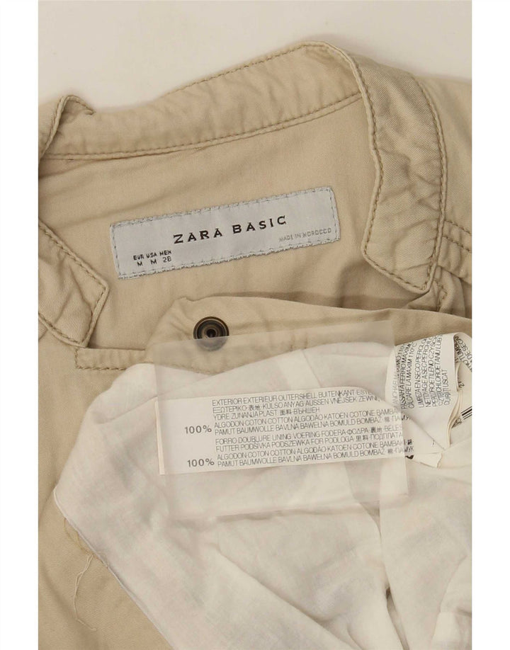 Jaqueta bomber feminina Zara UK 12 algodão bege médio