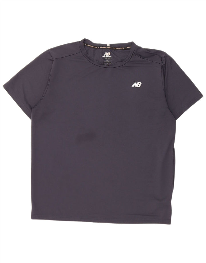 Camiseta masculina New Balance grande poliéster azul marinho