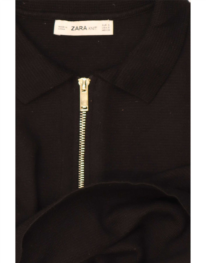 Camisa polo feminina Zara Reino Unido 10 pequena preta