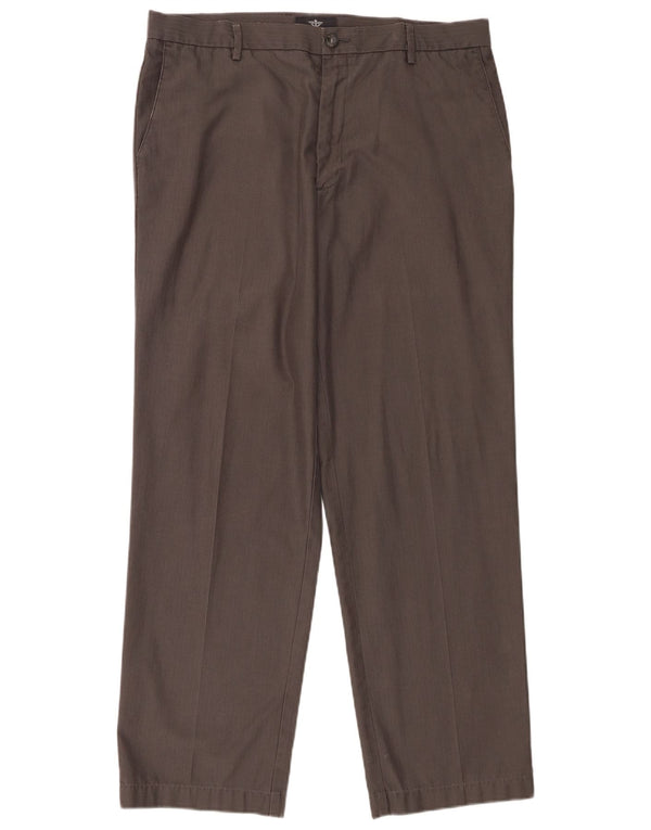 Calça jeans masculina Dockers reta W36 L31 algodão listrado cinza