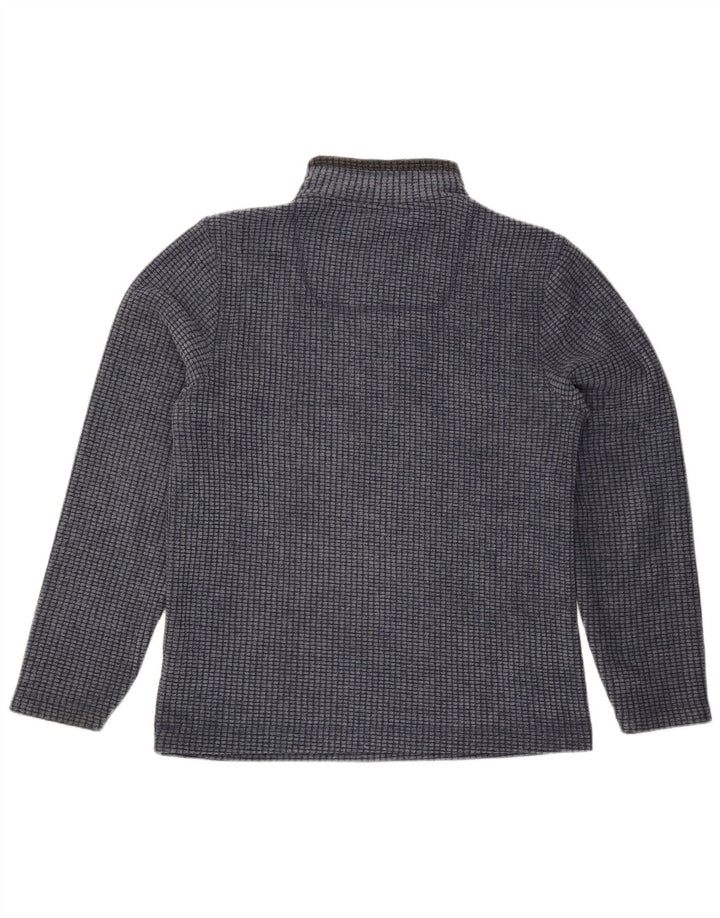 Estranho Peixe Masculino Zip Neck Fleece Jumper Pequeno Poliéster Azul Marinho