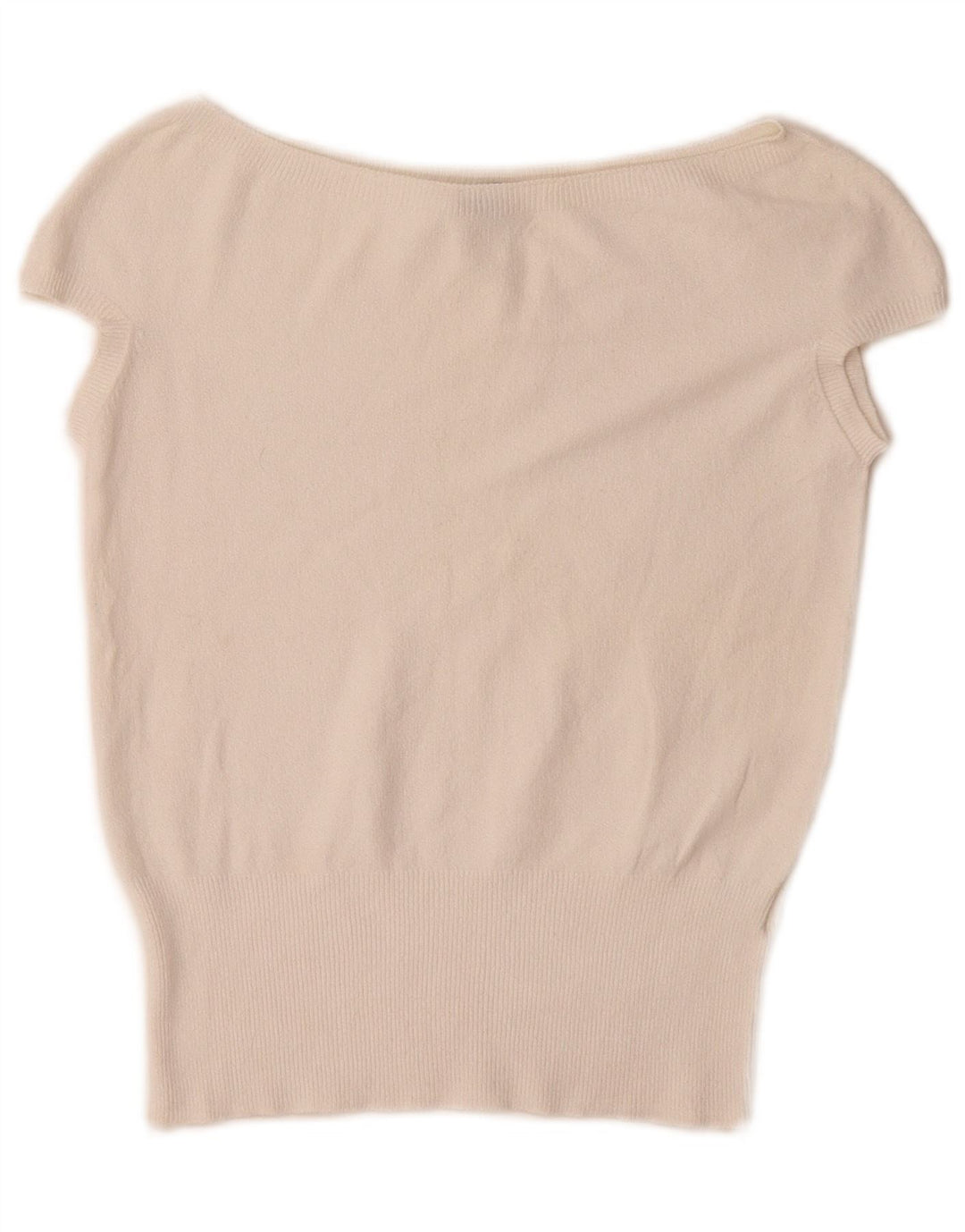 Blusa feminina Oasis Crop Top UK 10 pequena viscose branca