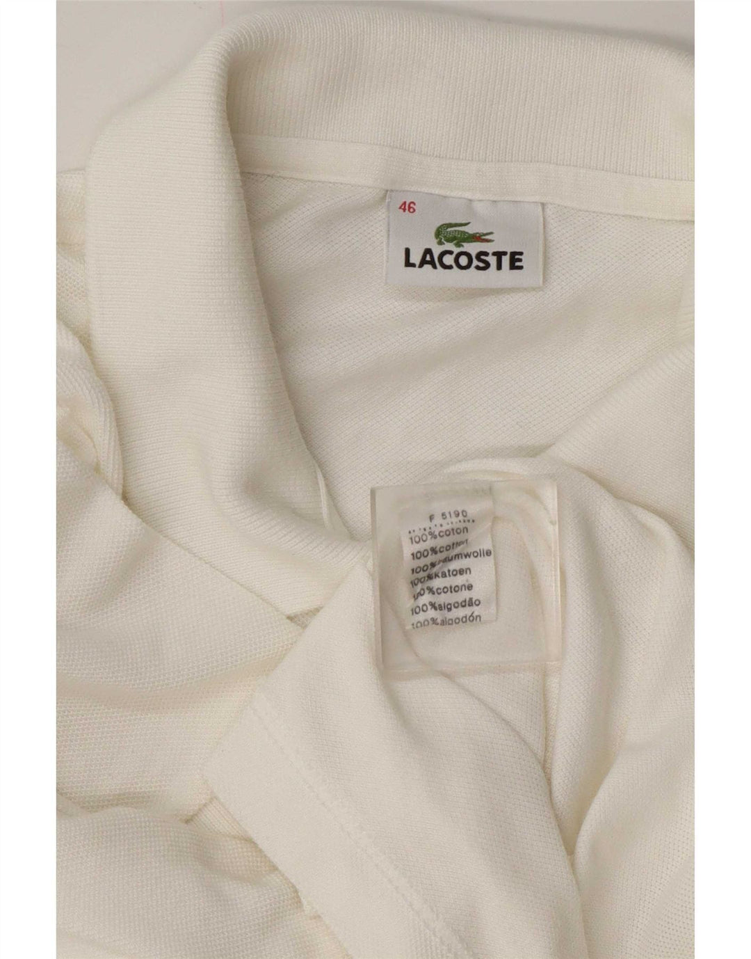 Camisa polo feminina Lacoste tamanho 46 XL algodão branco