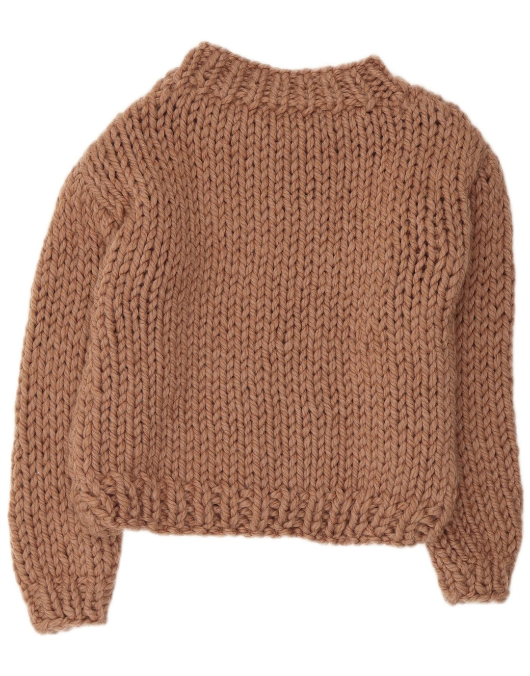 Suéter feminino vintage com gola tartaruga e gola alta Reino Unido 14 bege médio