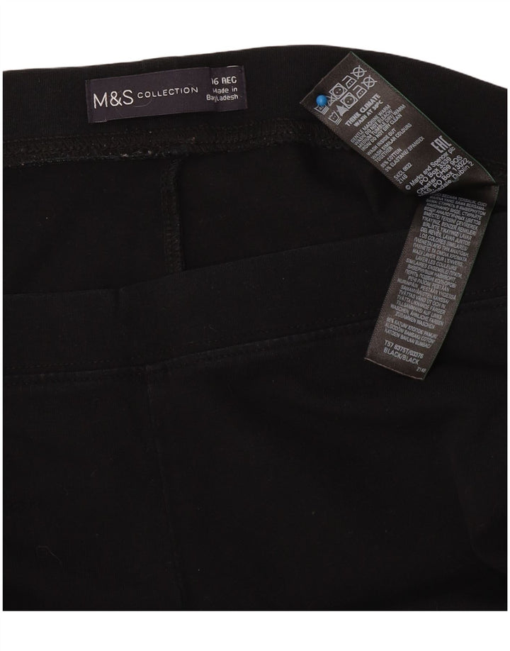 Leggings femininas Marks & Spencer Reino Unido 16 grande algodão preto
