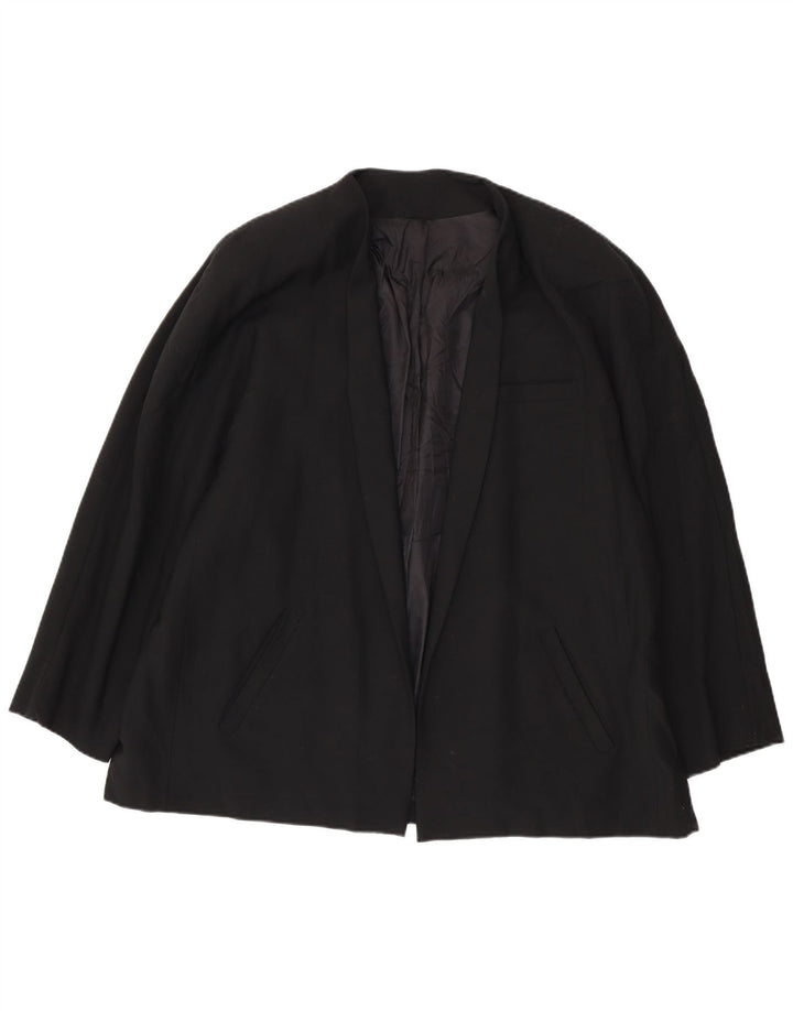 Marina Rinaldi Jaqueta blazer feminina aberta oversized tamanho 31 XL preta