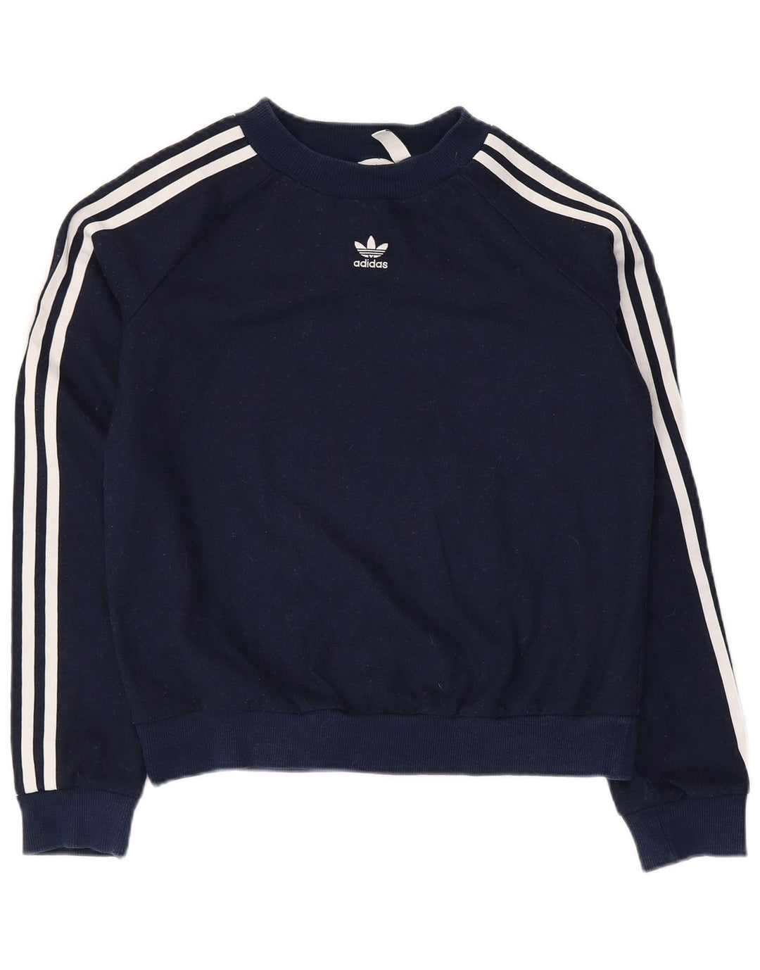 Adidas Mens Crop Sweatshirt Jumper UK 8 Pequeno Azul Marinho Poliéster