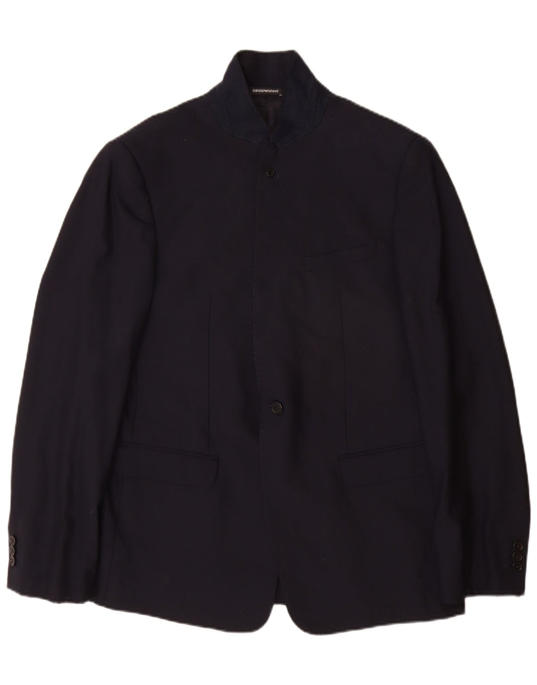 Jaqueta blazer masculina Emporio Armani com 2 botões EU 56 2XL azul marinho lã virgem