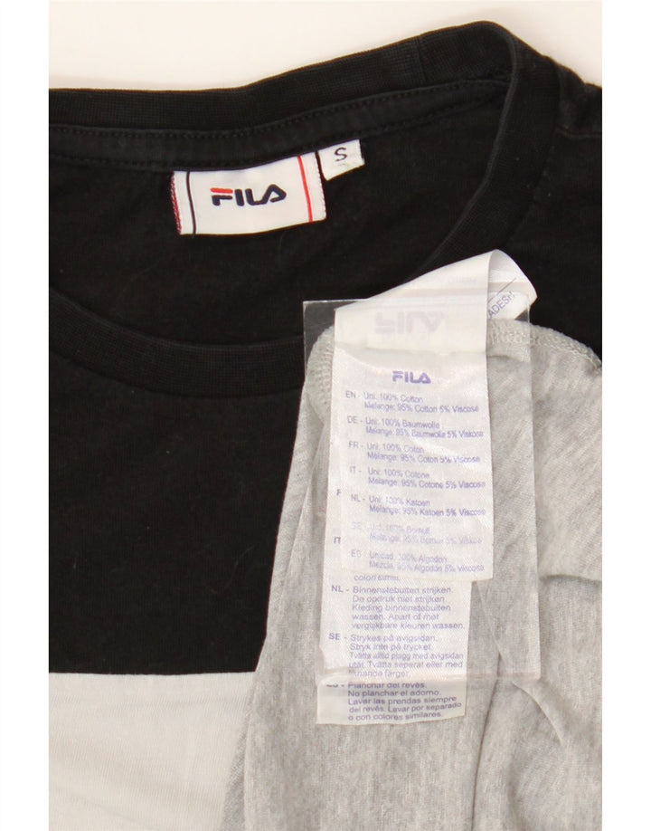 Fila Mens Graphic T-Shirt Top Pequeno Multicolorido Colorblock Algodão