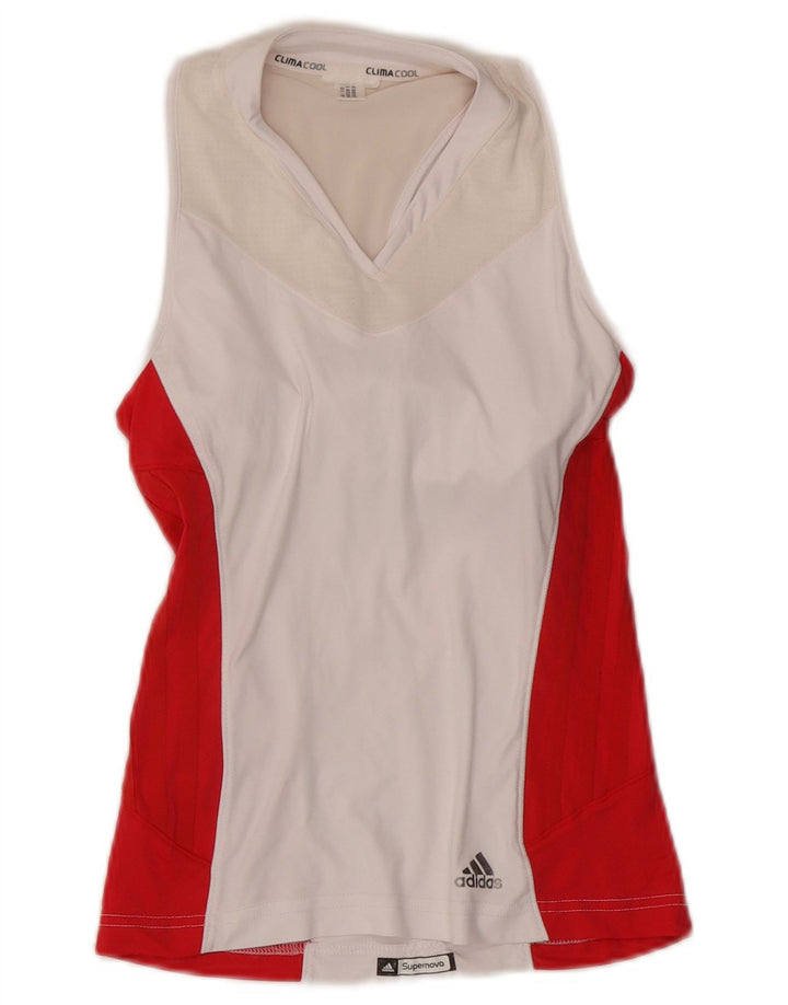 Adidas Womens Climacool Vest Top UK 4 XS Branco Colourblock