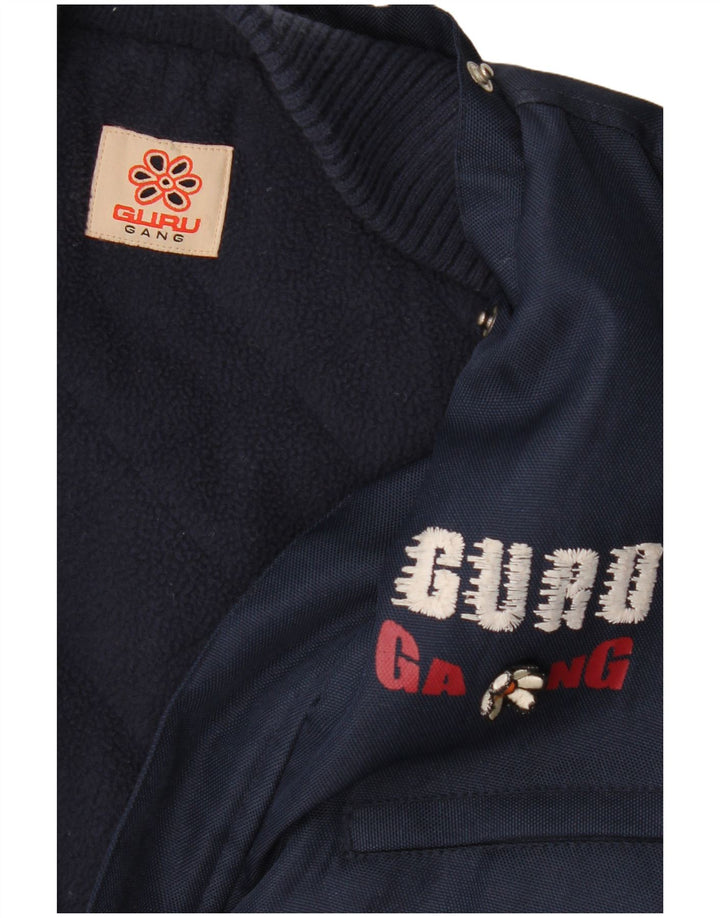 Guru Womens Graphic Bomber Jacket UK 16 Grande Azul Marinho