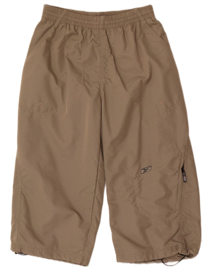 Calça de treino Reebok masculina Capri pequena caqui nylon