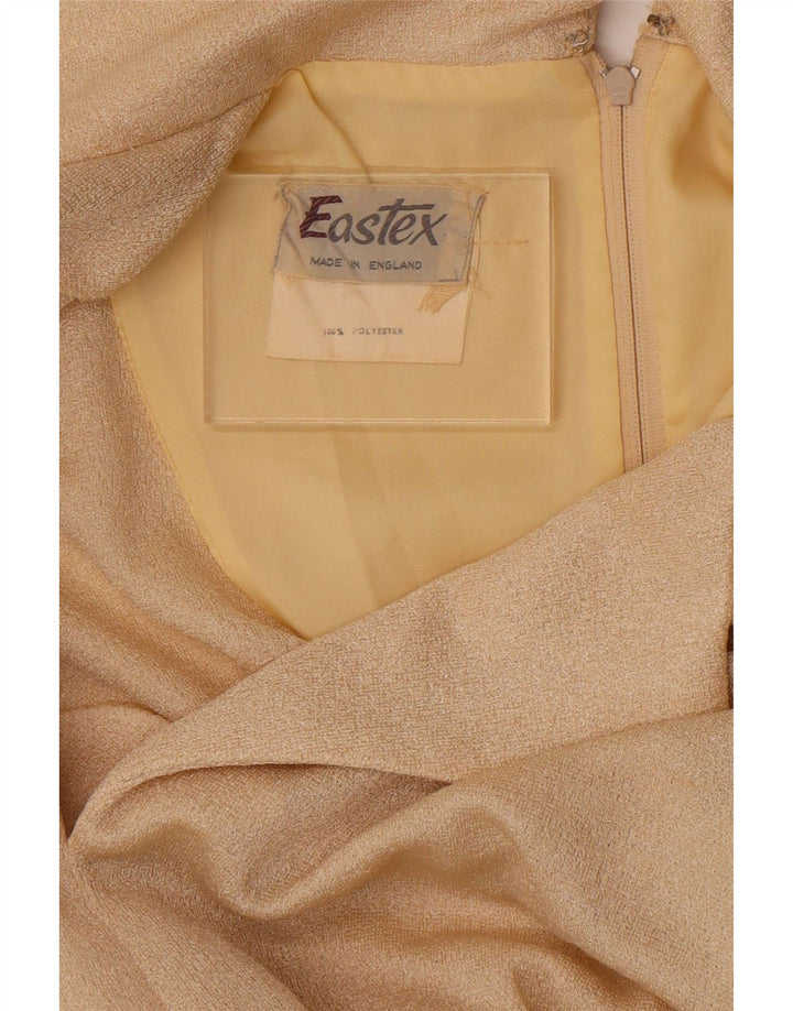 Vestido maxi feminino Eastex Reino Unido 14 poliéster bege médio