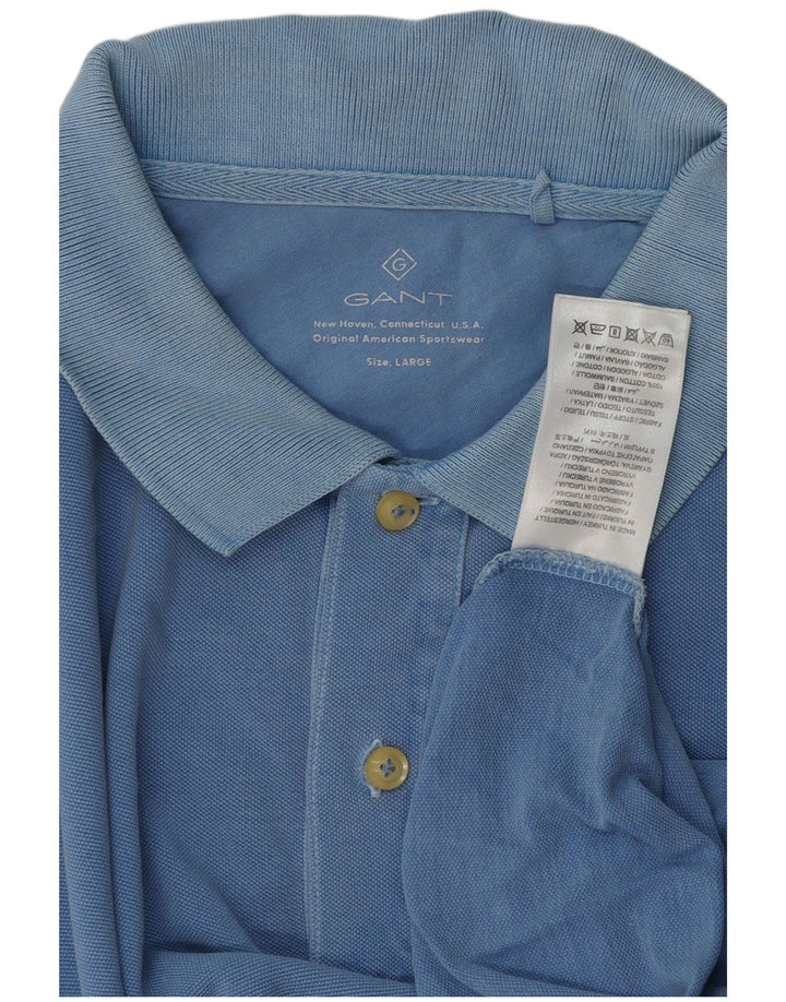 Camisa polo masculina Gant grande algodão azul