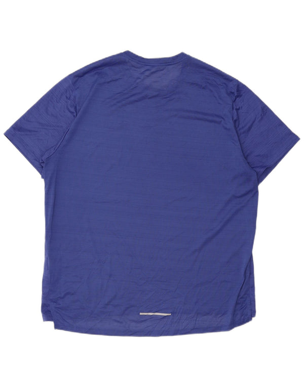 Camiseta masculina Nike Dri Fit Top XL poliéster listrado azul