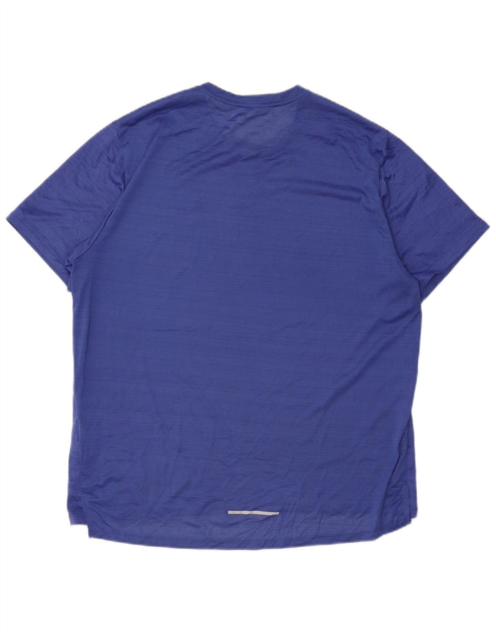 Camiseta masculina Nike Dri Fit Top XL poliéster listrado azul
