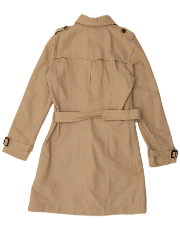 Zara Womens Trench Coat UK 14 Algodão Bege Médio