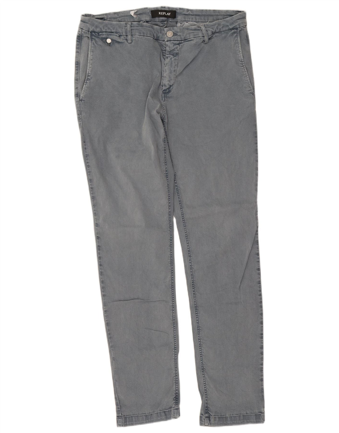 Replay Mens Slim Jeans W34 L32 Cinza Algodão