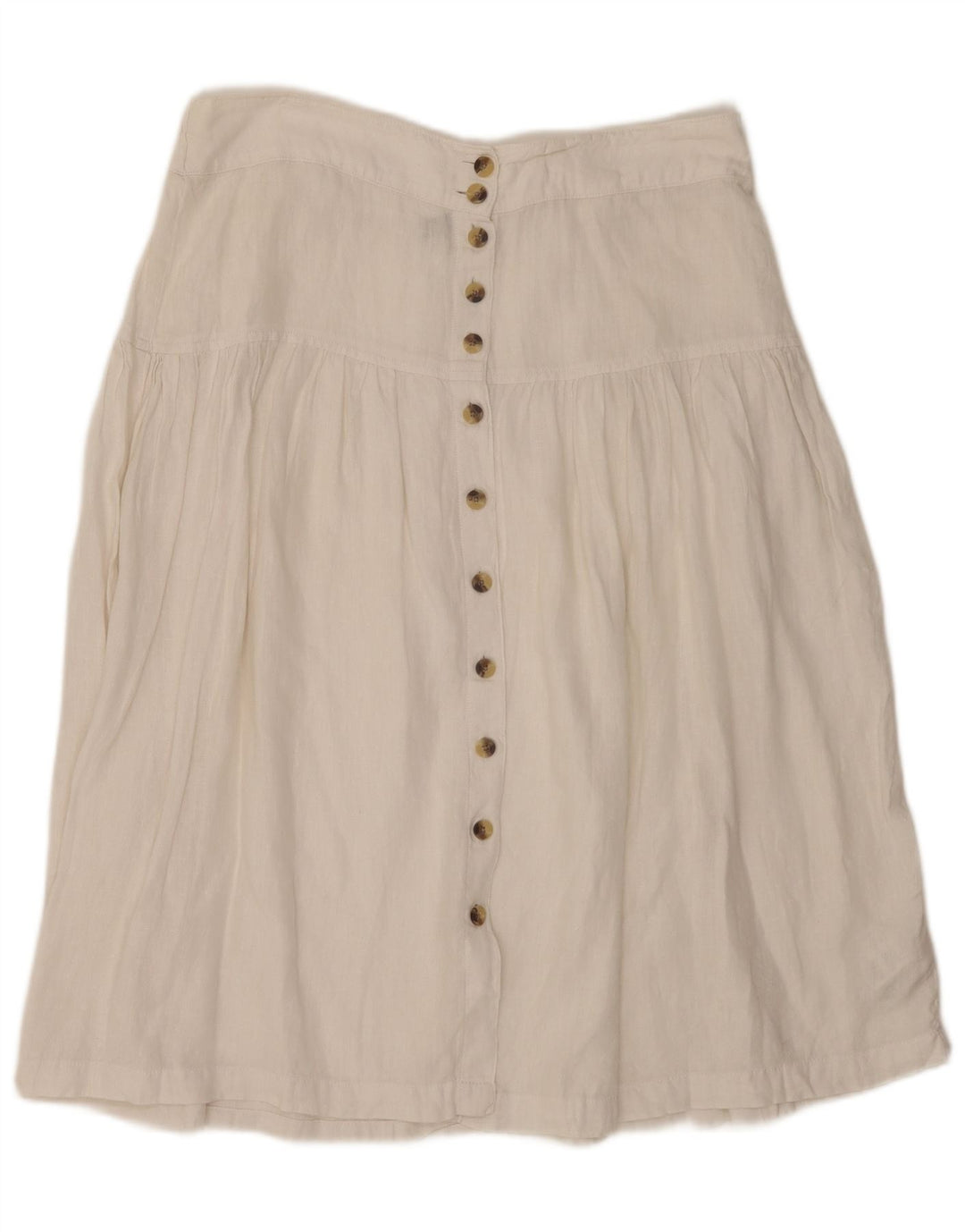 Saia feminina Marks & Spencer em linha A Reino Unido 16 grande W36 linho branco