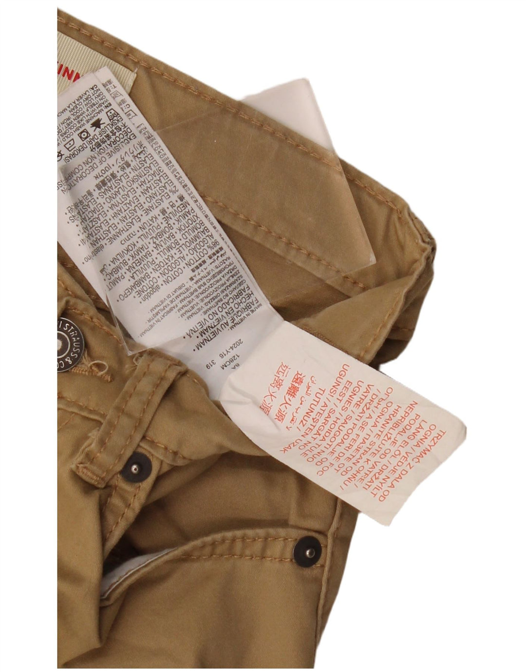 Calça Levi'S Boys 510 Skinny Casual 7-8 Anos W24 L23 Algodão Bege