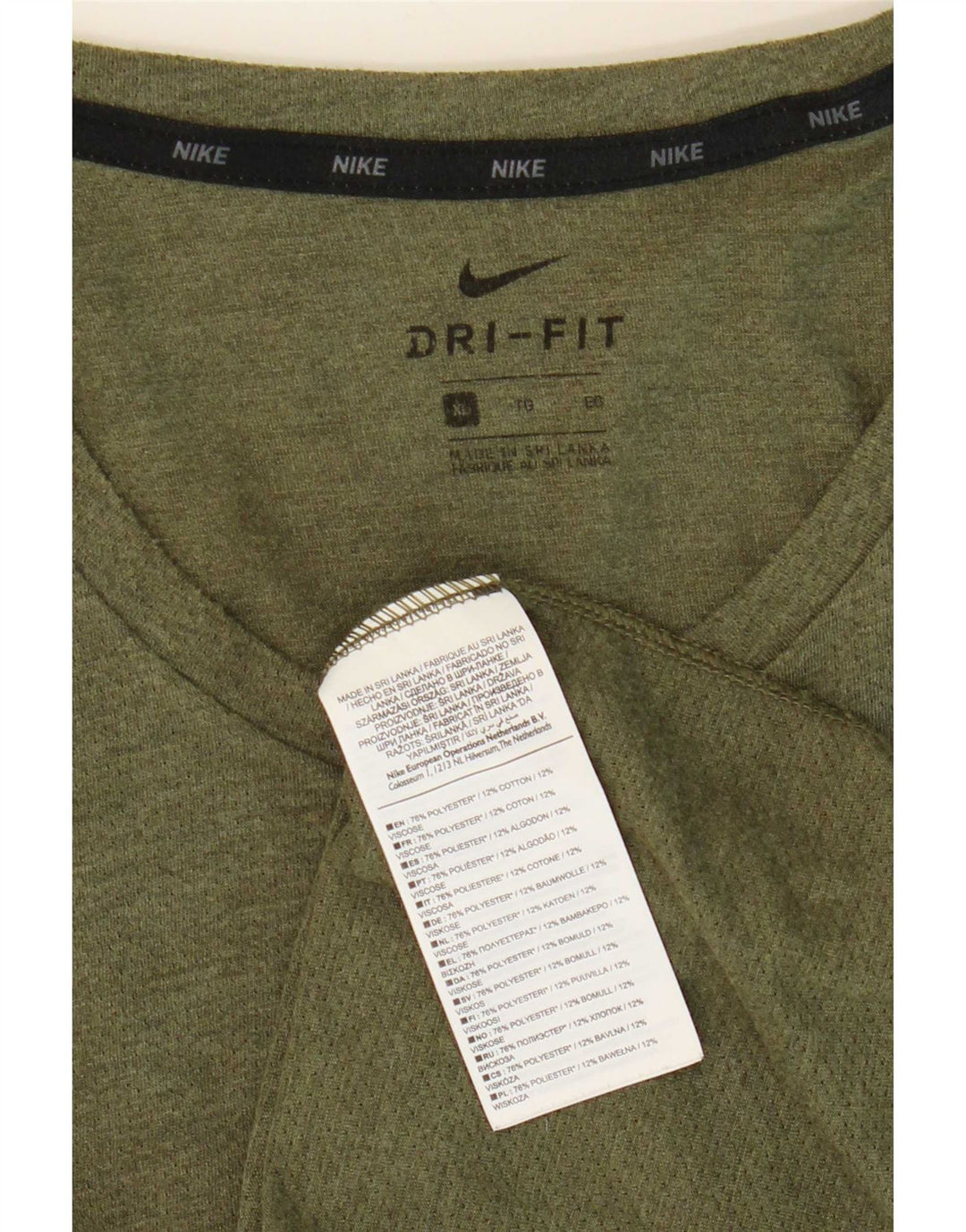 Camiseta Nike Masculina Dri Fit Top XL Verde Poliéster