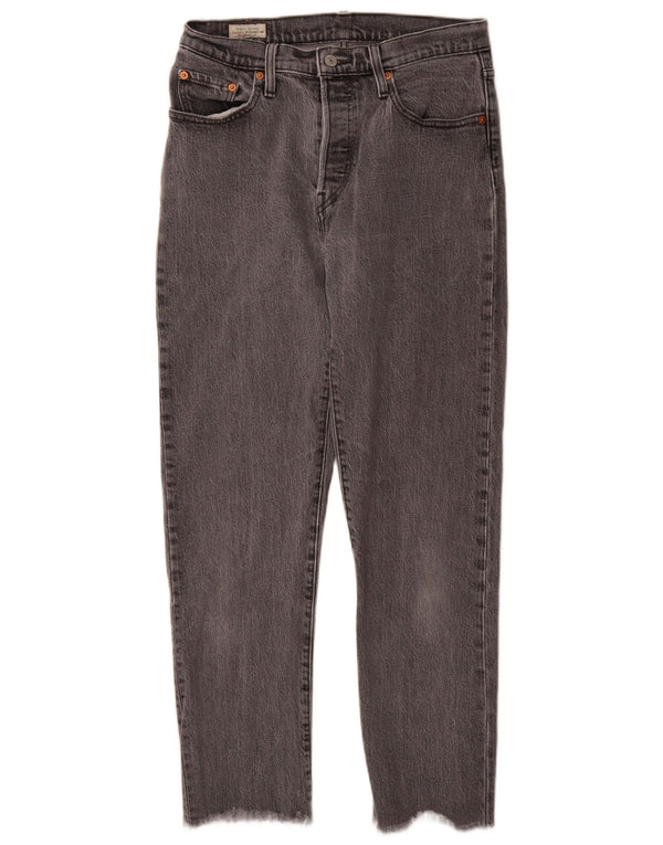Calça jeans feminina Levi's 501 Straight W28 L28 cinza algodão