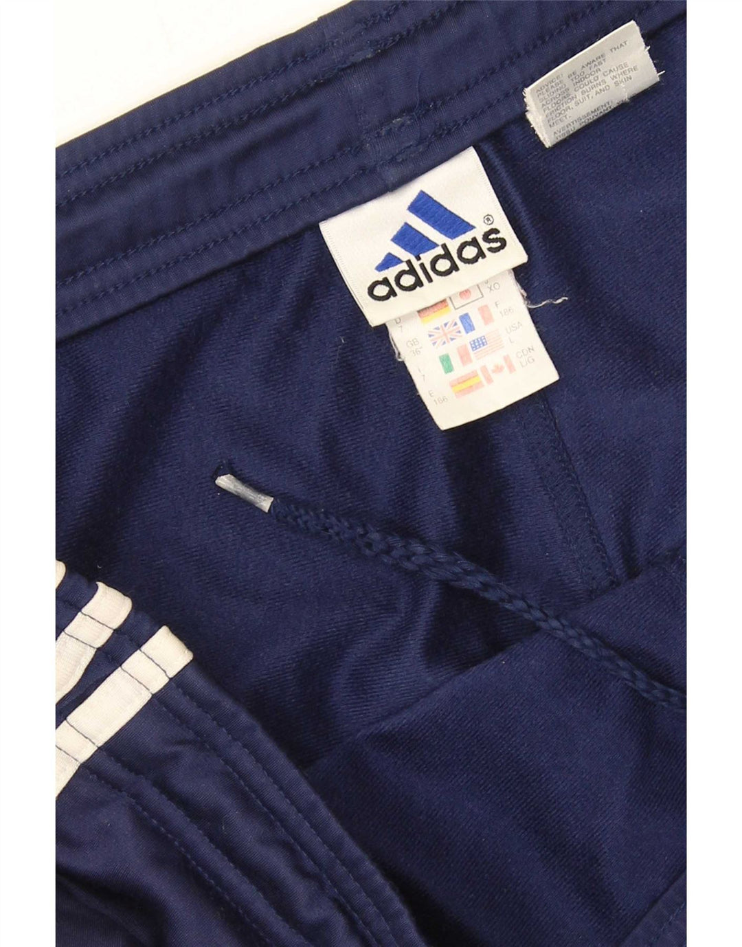 Calça de treino masculina Adidas grande poliéster azul marinho