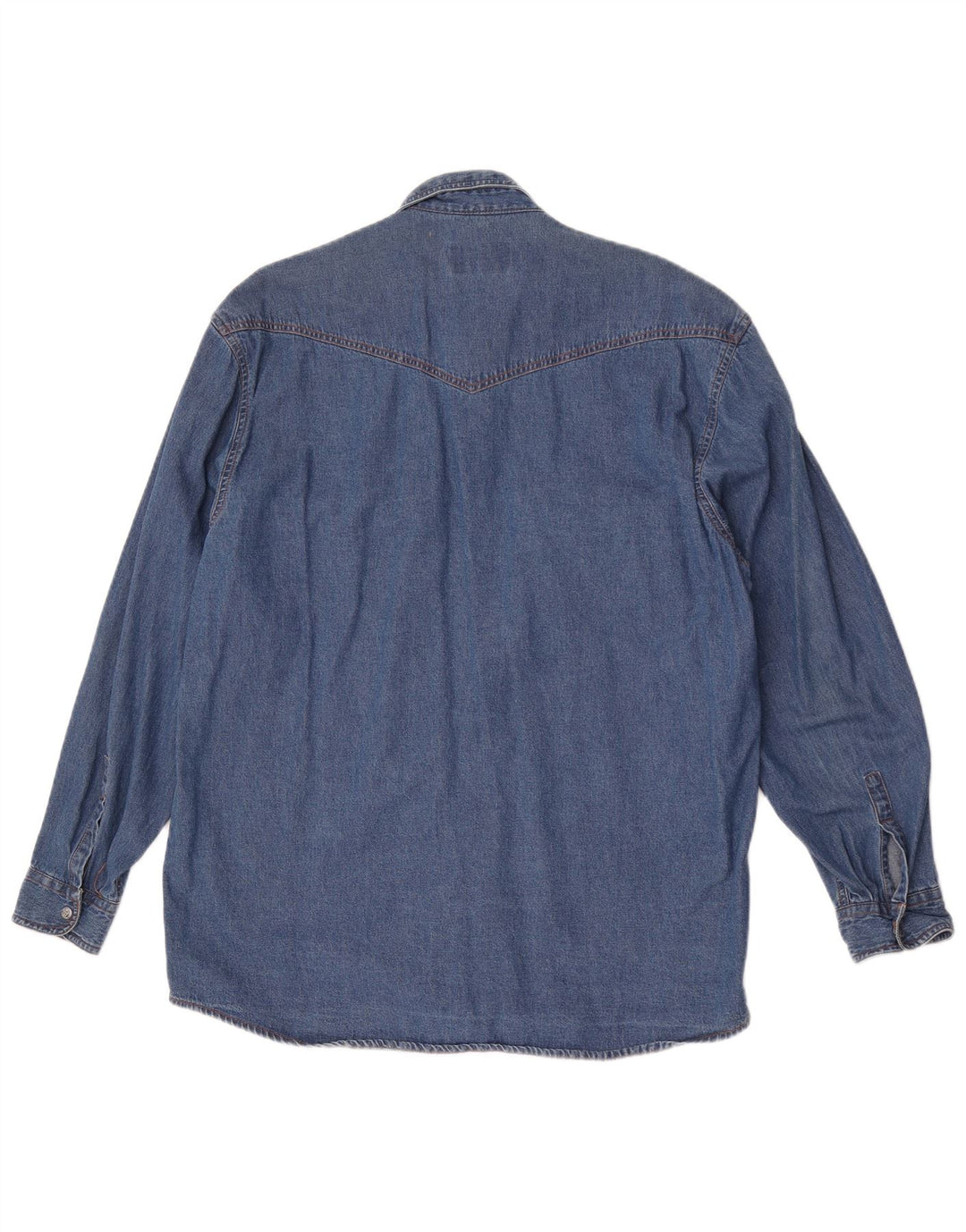 Camisa jeans masculina do projeto europeu algodão azul médio
