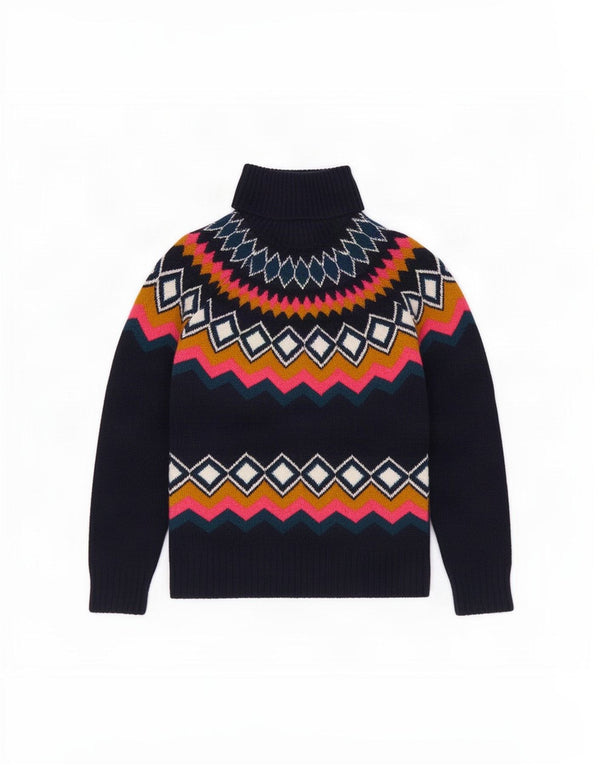 Suéter feminino Marks & Spencer com gola redonda Reino Unido 10 pequeno azul marinho