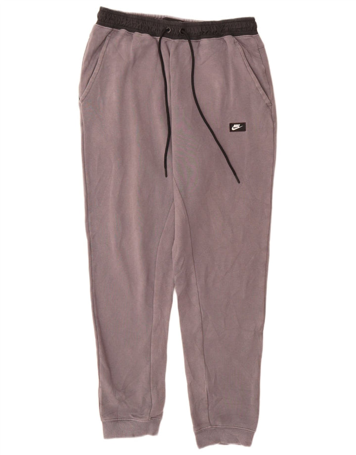 Calça de treino masculina Nike Joggers cinza médio algodão colorblock