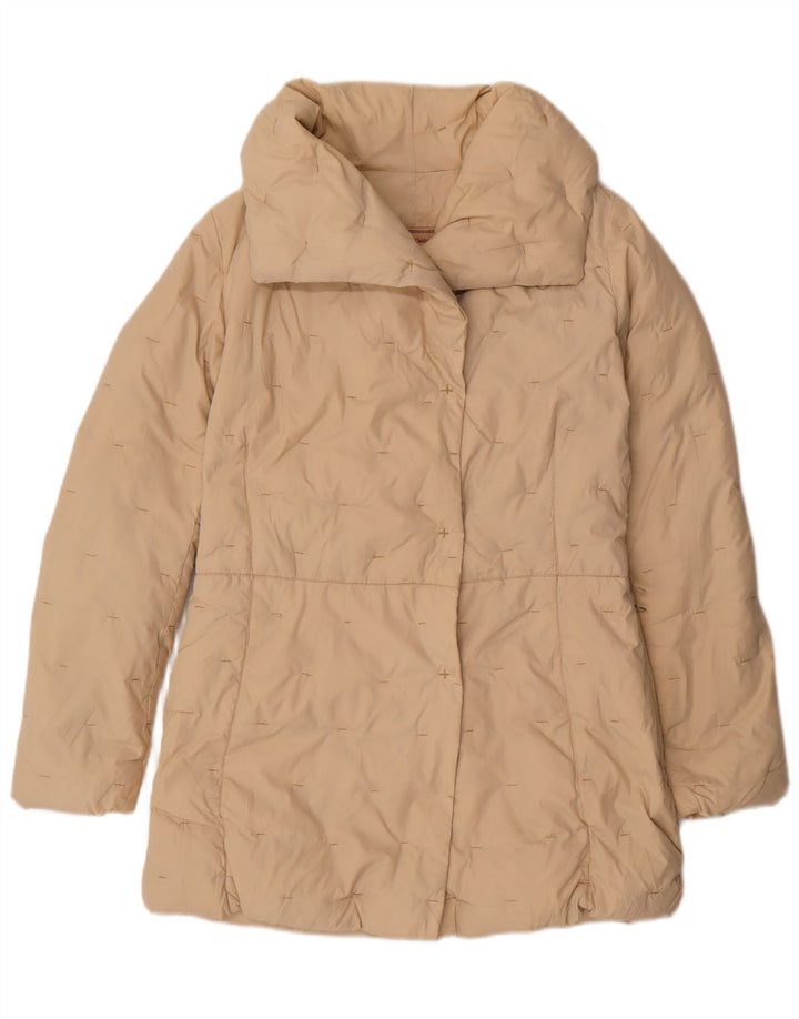 Casaco acolchoado feminino MARLBORO CLASSICS UK 14 poliéster bege médio
